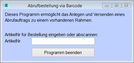 AbrufbestellungViaBarcode