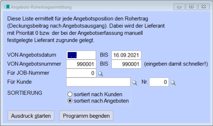 AngebotsRohertragsermittlung