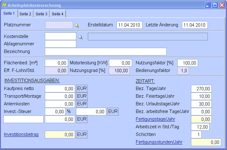 Arbeitsplatzkostenrechnung