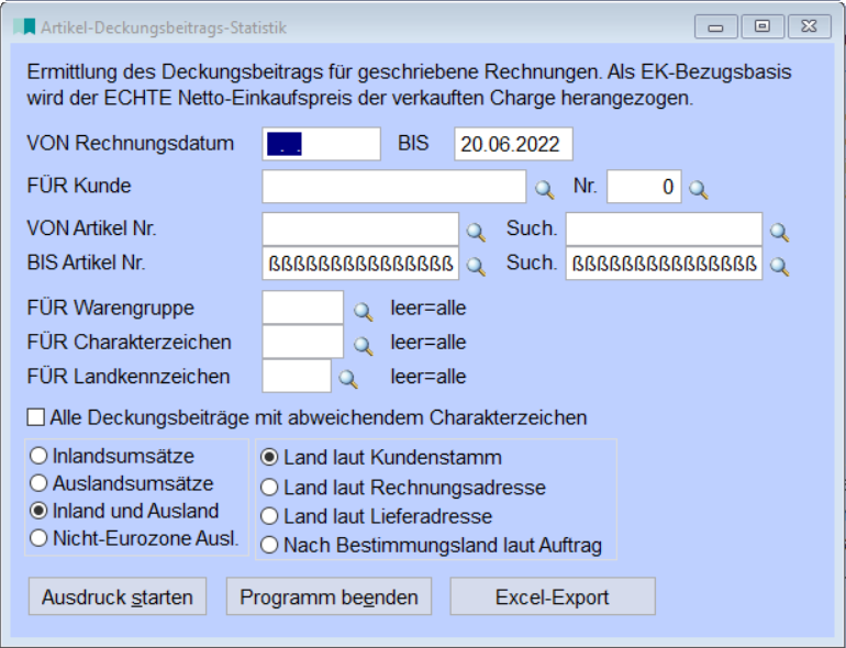 ArtikelDeckungsbeitragsStatistik