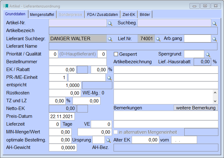 ArtikelLieferantenzuordnung