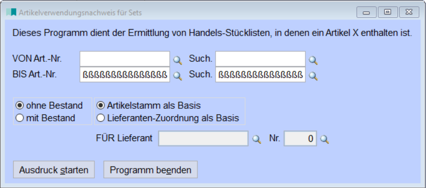 ArtikelverwendungsnachweisSets