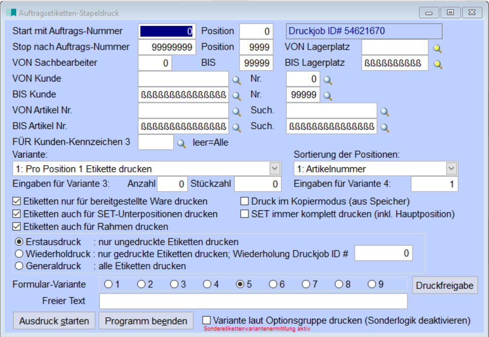 AuftragsetikettenStapeldruck