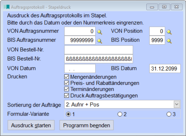 AuftragsprotokollStapeldruck