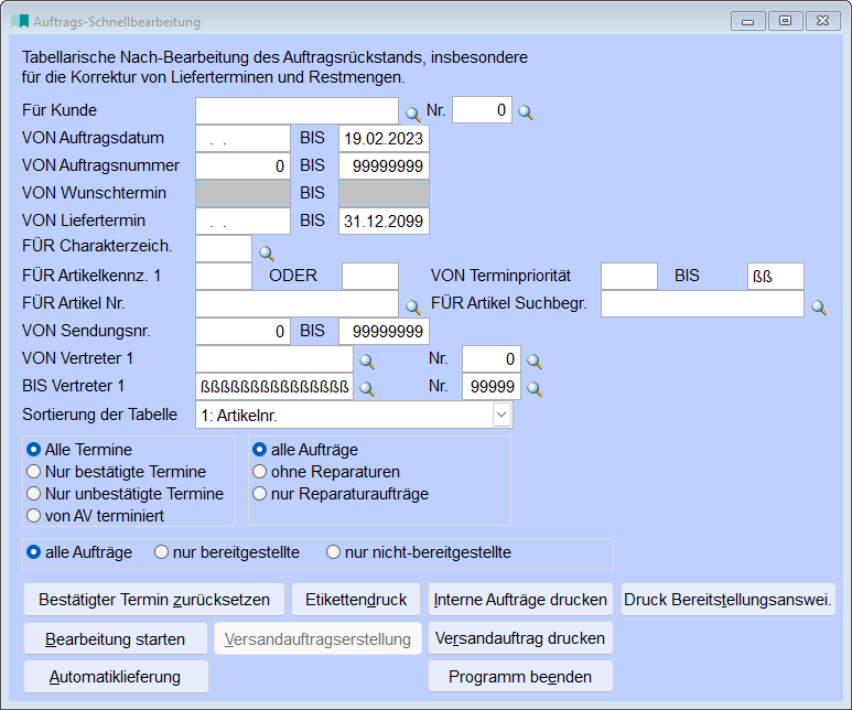 AuftragsSchnellbearbeitung