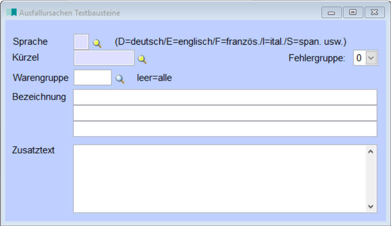 AusfallursachenTextbausteine
