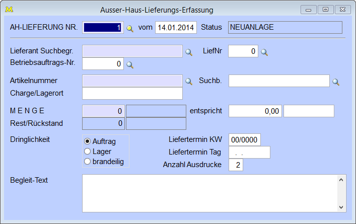 AusserHausLieferungsErfassung