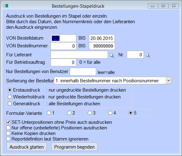 BestellungenStapeldruck