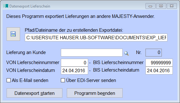 DatenexportLieferschein