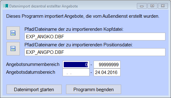 DatenimportDezentralErstellterAngebote