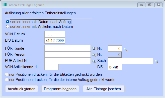 Entbereitstellungs-Logbuch