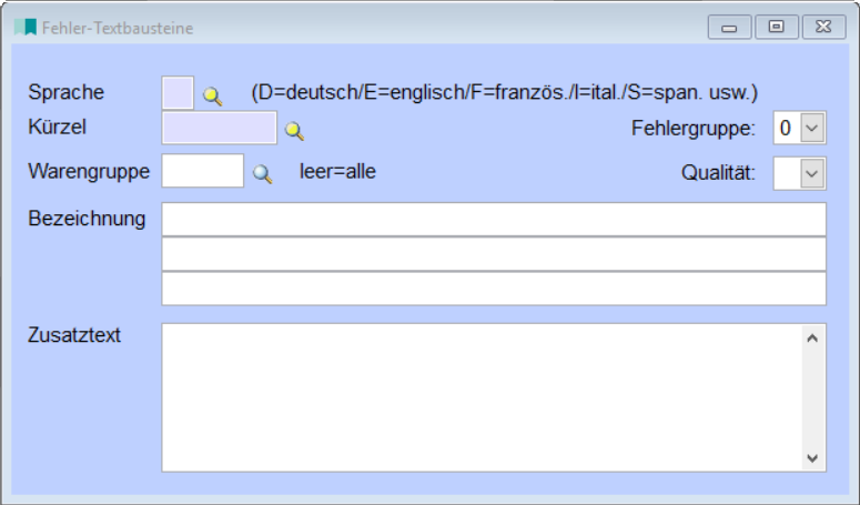 FehlerTextbausteine