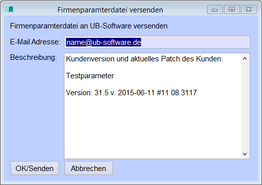 FirmenparameterdateiVersenden