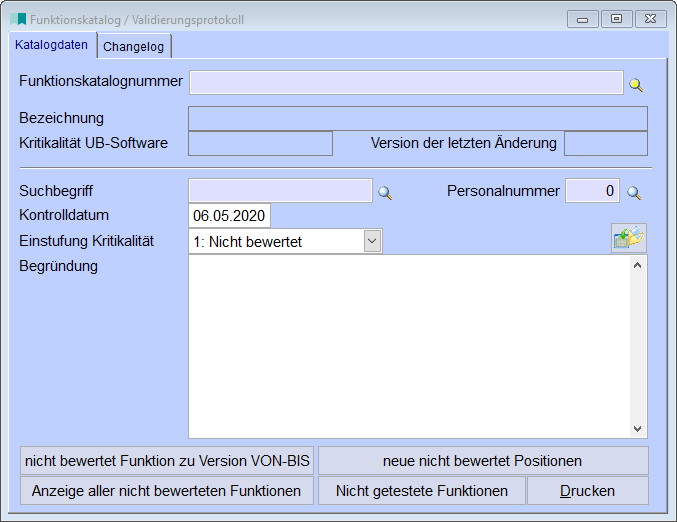 FunktionskatalogValidierungsprotokoll