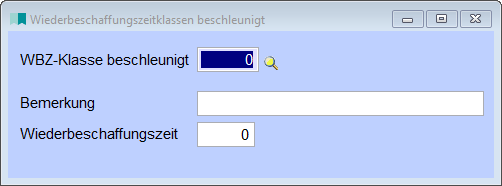 Wiederbeschaffungszeitklassen beschleunigt