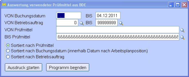 AuswertungVerwendeterPrüfmittelBDE