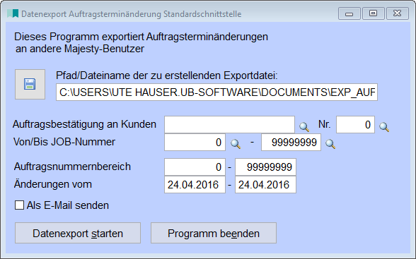 DatenexportAuftragsterminänderung