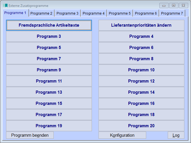 Externe Zusatzprogramme