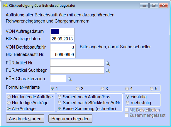 RückverfolgungBetriebsauftragsdatei