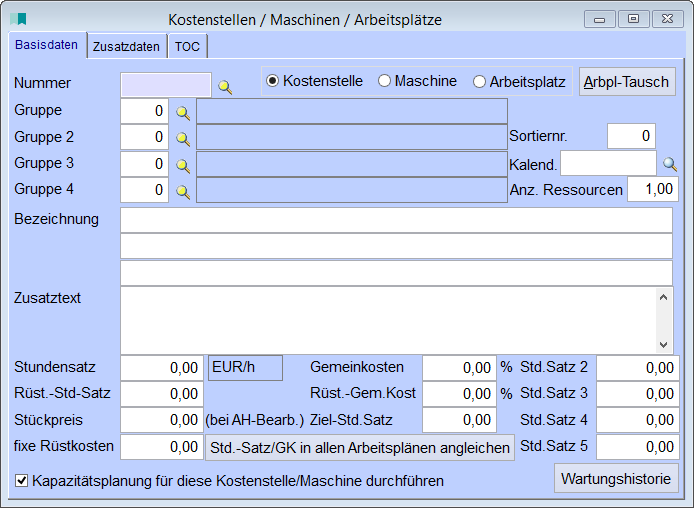 KostenstellenMaschinenArbeitsplätze