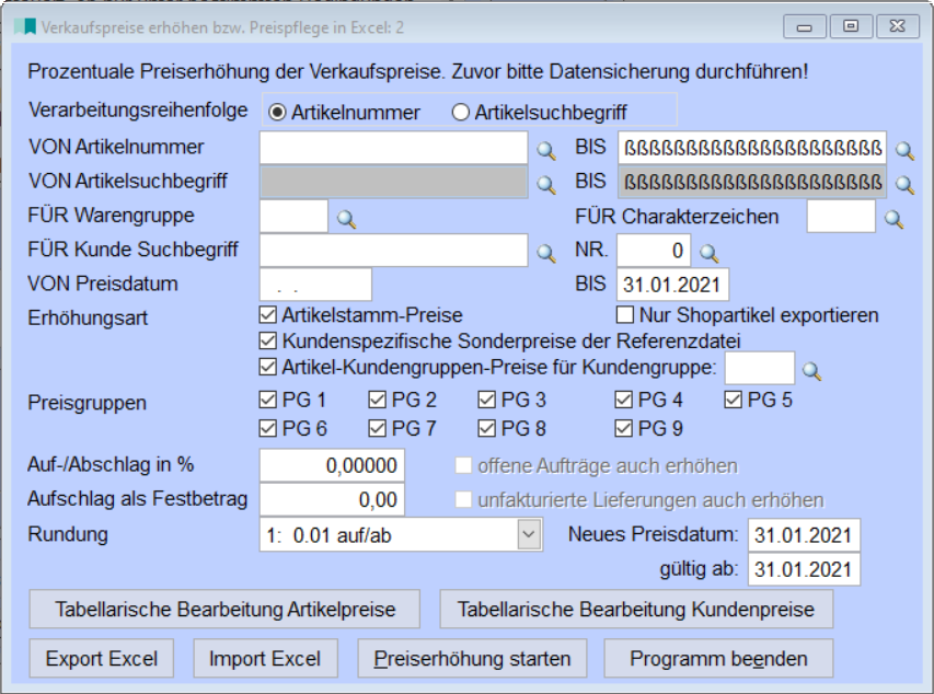 VerkaufspreiseErhöhenPreispflegeExcel