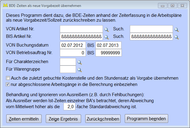 BDEZeitenVorgabezeitÜbernehmen