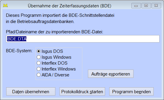 ÜbernahmeDerZeiterfassungsdatenBDE