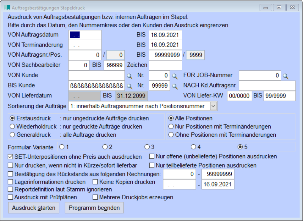 AuftragsbestätigungStapeldruck