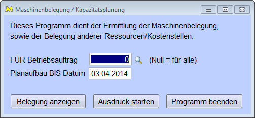 MaschinenbelegungKapazitätsplanung