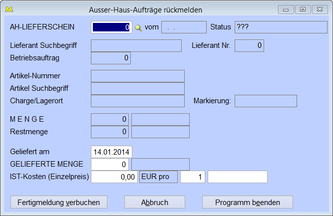 AusserHausAufträgeRückmelden