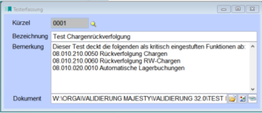 Validierung Testerfassung Beispiel