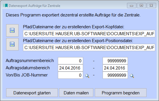 DatenexportAufträgeFuerZentrale