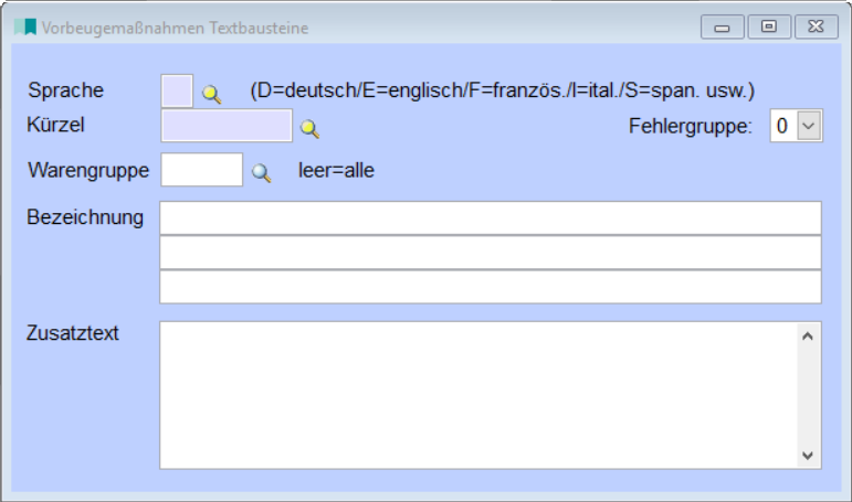 VorbeugemaßnahmenTextbausteine