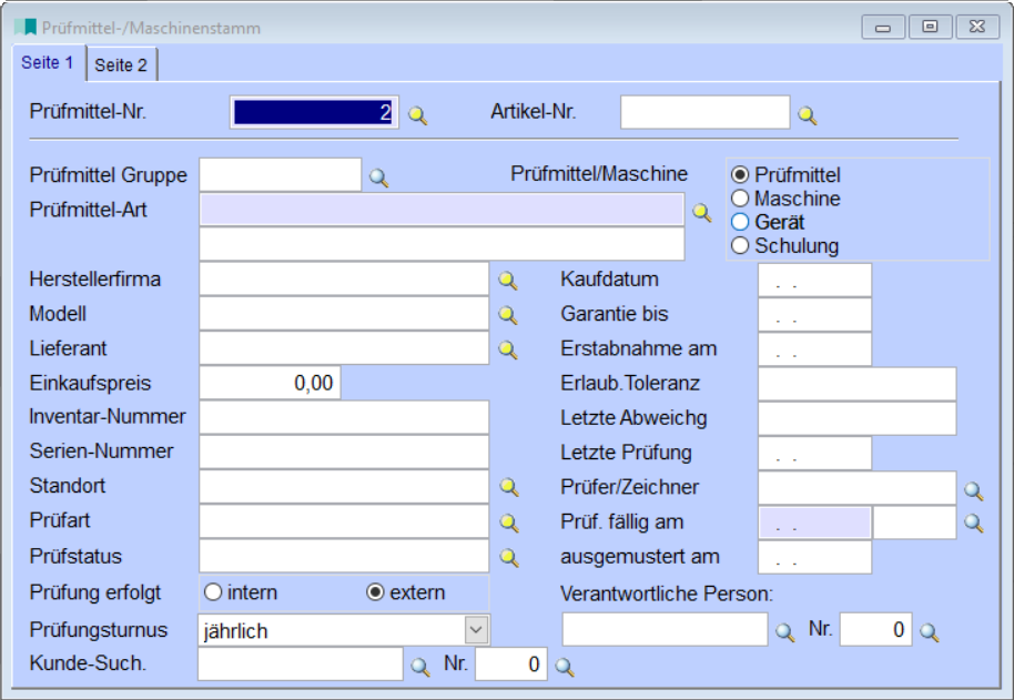 PrüfmittelMaschinenstamm