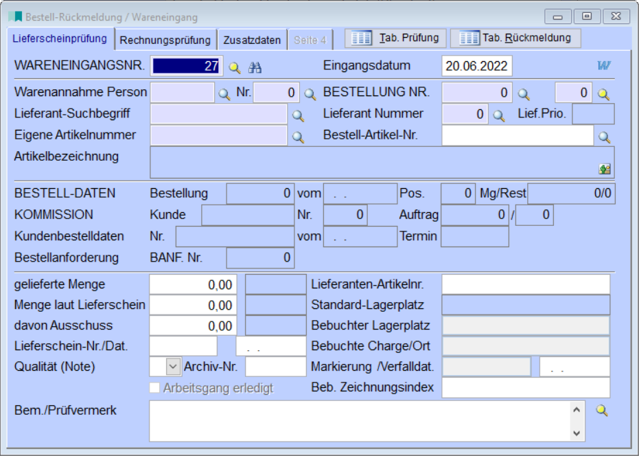 BestellRückmeldungWareneingang
