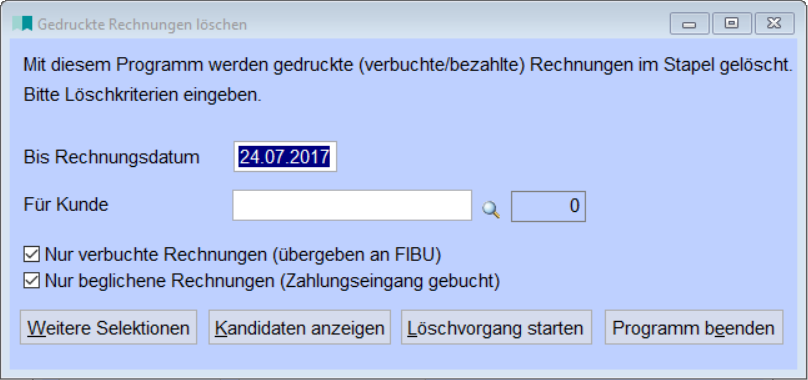 GedruckteRechnungenLöschen