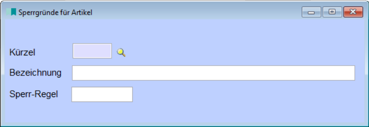 Sperrgründe für Artikel