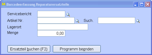 Barcoderfassung Reparaturersatzteile