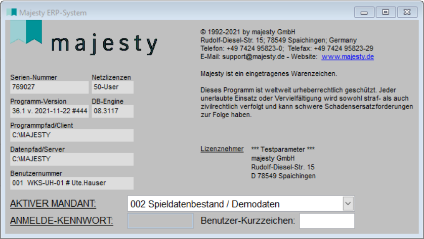 Majesty Start Benutzerkürzel