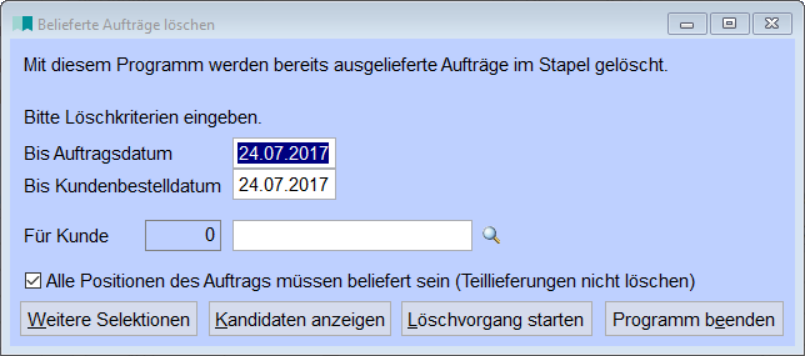 BelieferteAufträgeLöschen