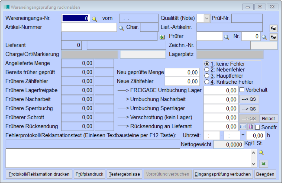 WareneingangsprüfungRückmeldenQS