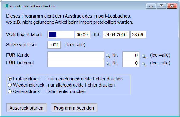 ImportprotokollDrucken