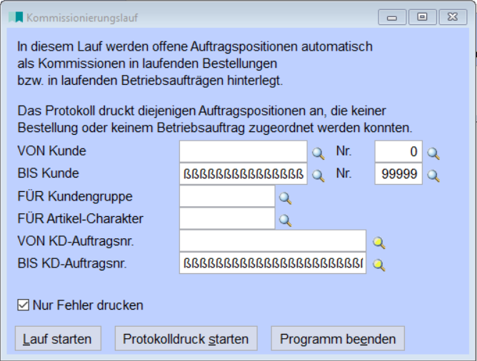 Kommissionierungslauf
