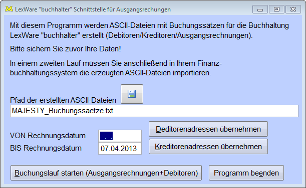 LexWareBuchhalterSchnittstelleAusgangsrechnungen