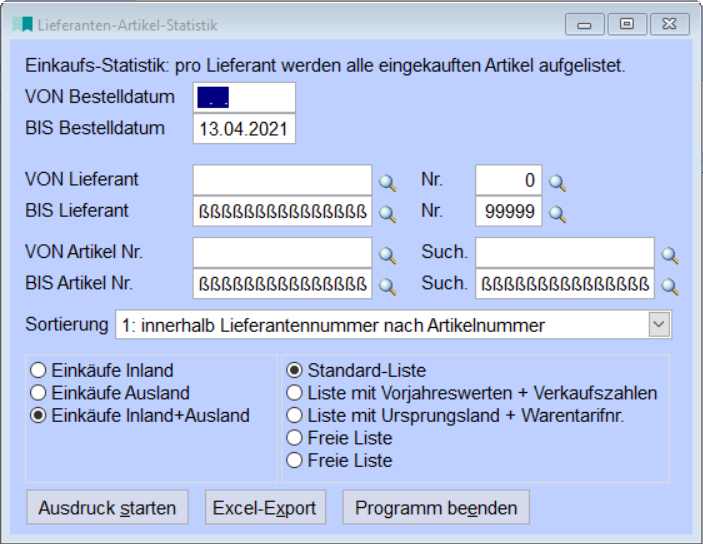 LieferantenArtikelStatistik