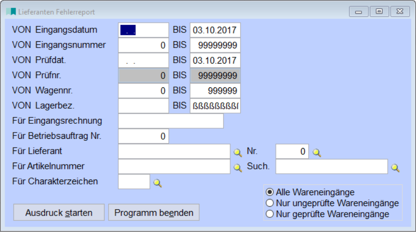 LieferantenFehlerreport