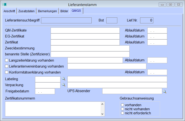 LieferantenstammQM