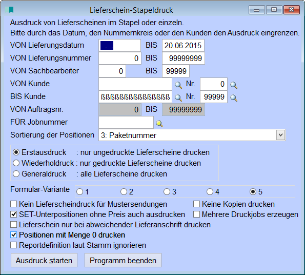 LieferscheinStapeldruck