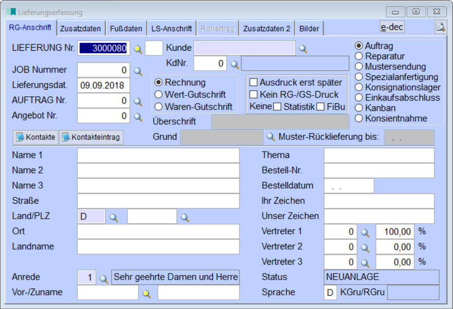 LieferungserfassungKopf