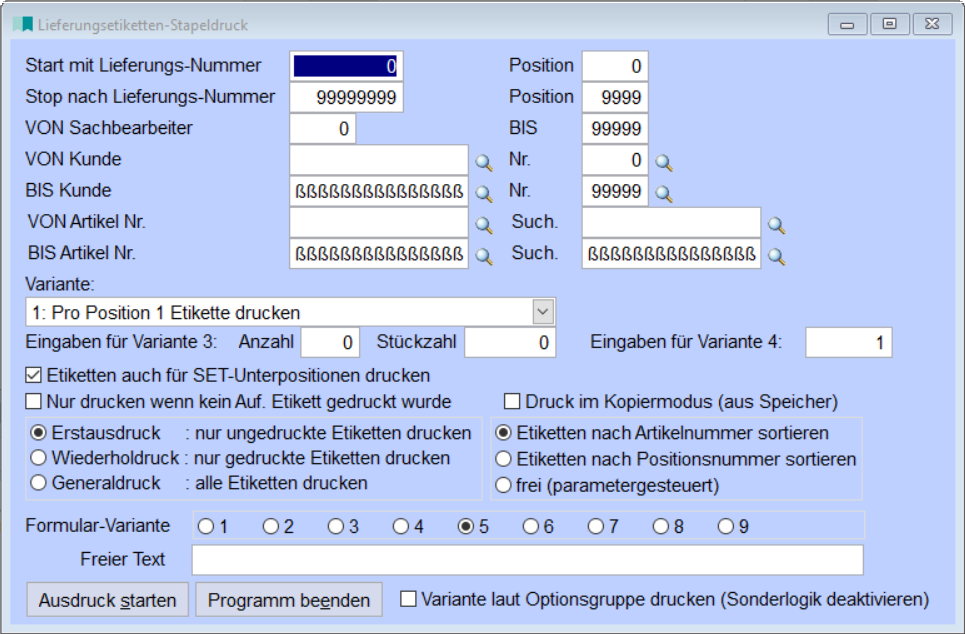 LieferungsetikettenStapeldruck